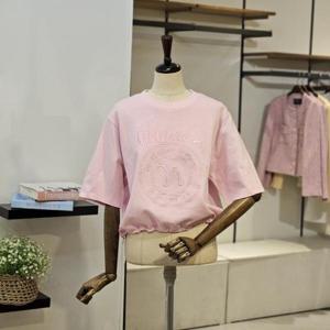 [반에이크]VB54TSM207Z_빅로고 자수 스트링 반팔 티셔츠