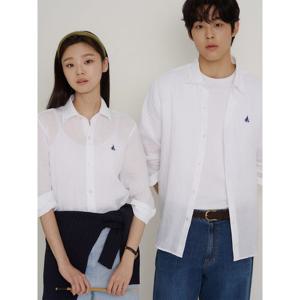 [빈폴멘] 남녀공용 리넨 솔리드 셔츠  화이트 (BC6364C221)