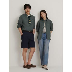 [빈폴멘] 남녀공용 리넨 솔리드 셔츠  카키 (BC6364C22H)