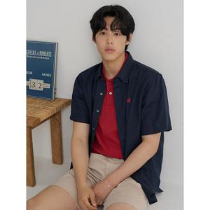 [빈폴멘] 리넨 솔리드 반소매 셔츠  네이비 (BC6365C22R)