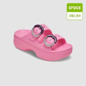 [크록스] 새터데이 플랫폼 딥디드 버클 샌들 우먼 핑크 레모네이드 213246-669 213246