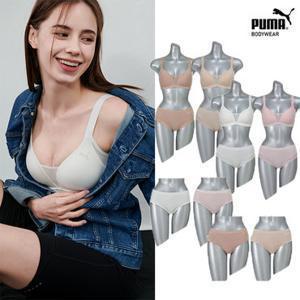 [4/21(화) 1,000원 추가쿠폰][출고가 39,900원][푸마] 노와이어 와이드윙 (브라+팬티 +세컨팬티) 세트 균일가 택일