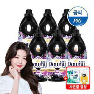 다우니 5성급 호텔컬렉션 미스티크 1Lx6 초고농축 섬유유연제 +증정 유연제 200ml 2개+랜덤증정