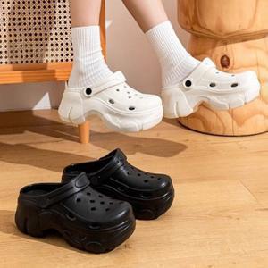 [THE BON] 8cm 통굽 키높이 EVA 슬리퍼 무지 샌들