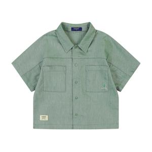 캉골키즈 투 포켓 린넨 셔츠 QB 0003 그린/AQBCSH00030GN