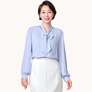 [마담엘레강스] 스트랩 타이 핀턱 블라우스 K241BL16_블루