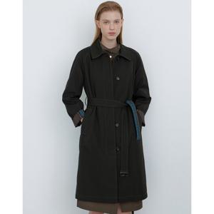 닥스 여성 24FW 클리어런스울리버시블 브라운&체크 스트랩 롱 코트 DLCO4D805W3