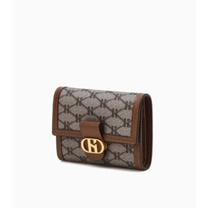 [헤지스ACC] 브라운 시그니처 패턴 가죽 반지갑 HIWA5E879W1