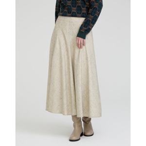 닥스 여성 25SSSET-UP울베이지 멜란지 린넨혼방 스티치 포인트 플레어 스커트 DLSK5A109I1