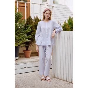 비너스 내몸에 자유를 주는 체크 아사면 여성 잠옷세트-VPA4500W