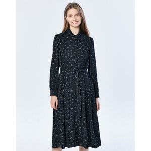 헤지스 여성 25SS 네이비 플라워 프린트 셔츠형 긴소매 원피스 HSDR5A103N2