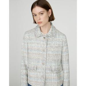 닥스 여성 25SS 가격인하트위드블루 짜임 글리터 면혼방 자켓 DLJA5B207B1