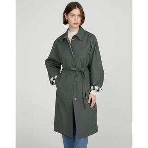 닥스 여성 25SS 가격인하카키 체크 배색 롱 코트(원피스 겸용) DLCO5B205K2