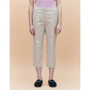 헤지스 여성 25SS 슬림핏라이트베이지 밴딩 7부 치노 팬츠 HSPA5BC41I1