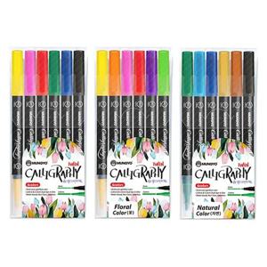 캘리그라피펜 트윈 6색 캘리그라피용펜 캘리그라피트윈펜 캘리트윈펜 아트펜 드로잉펜 트윈펜 캘리그래피