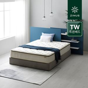 [지누스 트윈침대]얼티마 에어 하이브리드 매트리스 25cm/1500H 프레임 화이트 TW SET(SS+SS)