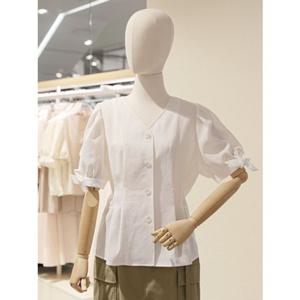 [숲] SOUP 숲 소매리본 V넥 반팔 블라우스 (SB5SS3F) SB5SS3F