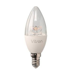 비츠온 촛대구 LED 5W E14 3K 투명 전구 KS