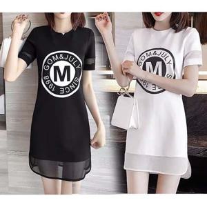 여자 데일리 편한 예쁜 반팔 망사 미니 원피스 치마