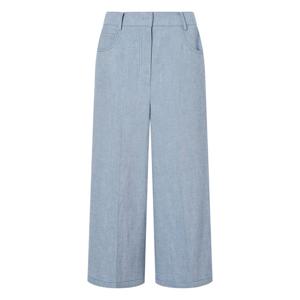 닥스 여성 25SS SET-UP린넨와이드라이트블루 워싱 뒷밴딩 7부 데님 팬츠 DLPA5B417B1