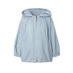 닥스 여성 25SS 면블루 체크 패턴 드로스트링 탈착 후드 경량 숏 점퍼 DLJU5B401B1