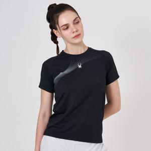 [스파이더] 여성 퍼포먼스 웨이브 반팔 티셔츠 SPKFCNRS252WBLK