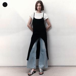 [게스(진)]여성 프론트슬릿 슬리브리스 롱 원피스 OP2S5793