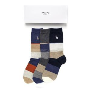 [헤지스ACC][선물포장] HJSS5F107WT_남성용 화이트 컬러배색 남성 장목 양말 3종세트