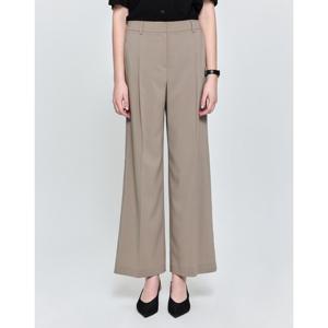 헤지스 여성 25SS 와이드라이트카키 폴리혼방 턱 장식 밴딩 슬랙스 HSPA5BP83K1