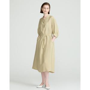 닥스 여성 25FW 베이지 청량감소재 7부소매 A라인 원피스 DLDR5C703I2