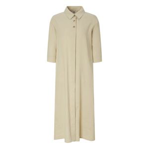 닥스 여성 25FW 베이지 포켓배색 린넨혼방 반소매 셔츠형 원피스 DLDR5C715I2