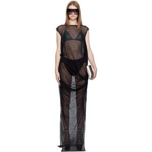 26 SS 릭오웬스 여성 블랙 콘코르디안 누보 맥시 드레스 252232F055005