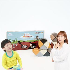 [벨베이비]우드 원형 자석블럭 블록 매직큐브