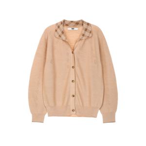 닥스 여성 25FW 베이지 체크카라 울혼방 가디건 DLSW5D943I2