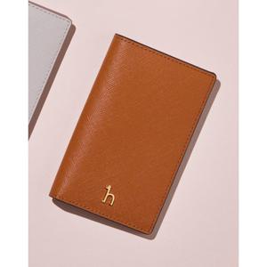[헤지스/선물포장]H브라운 단색 소가죽 카드지갑HIHO5F135W2