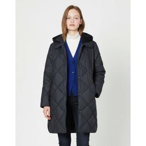 헤지스 여성 25FW 니트후드 롱 구스 다운 점퍼 블랙 HSJU5D012BK