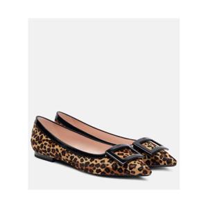 로저비비에 Gommette Ball 카프 헤어 발레리나 플랫 P01108279