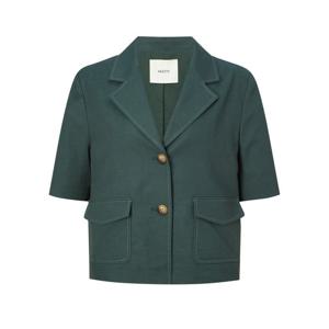 헤지스 여성 25SS 린넨다크그린 반소매 크롭 자켓 HSJA5BP21E3