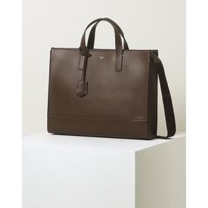 [헤지스]HJBA6E851W3_남성 브라운 로고배색 가죽 서류가방