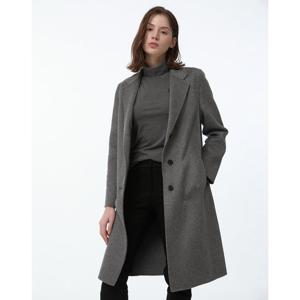 헤지스 여성 24FW 클리어런스스테디셀러캐시미어 그레이 멜란지 롱 코트 WSCO4DC10G2