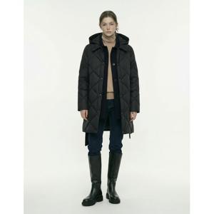 헤지스 여성 25FW 인기리오더 니트후드 롱 구스 다운 점퍼 블랙 HSJU5D012BA