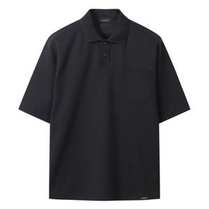 [커스텀멜로우]블랙 오버 핏 폴로 CWTAM25511BKX