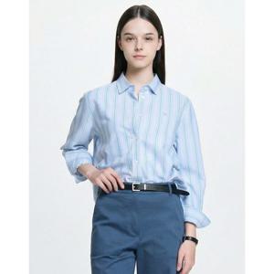 헤지스 여성 26SS 아이코닉 루즈크랍 옥스포드 멀티스트라이프 셔츠 블루 HSSH6BC23B2