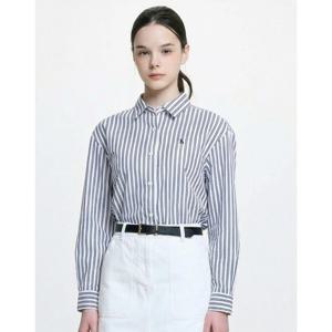 헤지스 여성 26SS 아이코닉 루즈크랍 런던 스트라이프 셔츠 네이비 HSSH6BC22N2