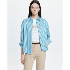 헤지스 여성 26SS 아이코닉 루즈크랍 런던 스트라이프 셔츠 블루 HSSH6BC22B2