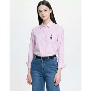 헤지스 여성 26SS 20%가격인하아이코닉 옥스포드 스트라이프 셔츠 핑크 HSSH6AC14P2