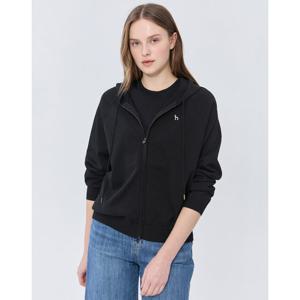헤지스 여성 25SS 스테디셀러면블랙 긴소매 후드 집업 가디건 WSSW5B202BK