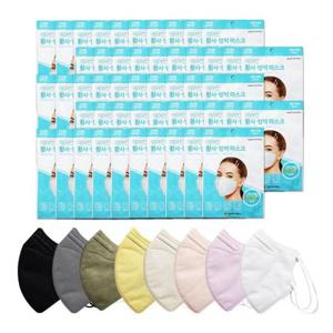 색깔마스크 에어캅 새부리형 황사방역 마스크 대형 9종 KF94 1매x50개