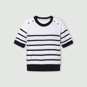[코인코즈][정가79,000원]숄더버튼장식 ST 반소매 니트_CC6SP675