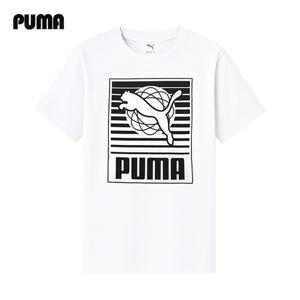 푸마 그래픽1 주니어 여성 반팔티 화이트 685803-02